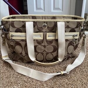 Brown and Cream Designer Tote Bag